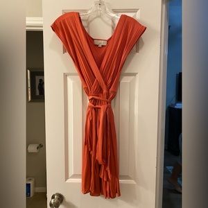 Loft melon colored wrap dress